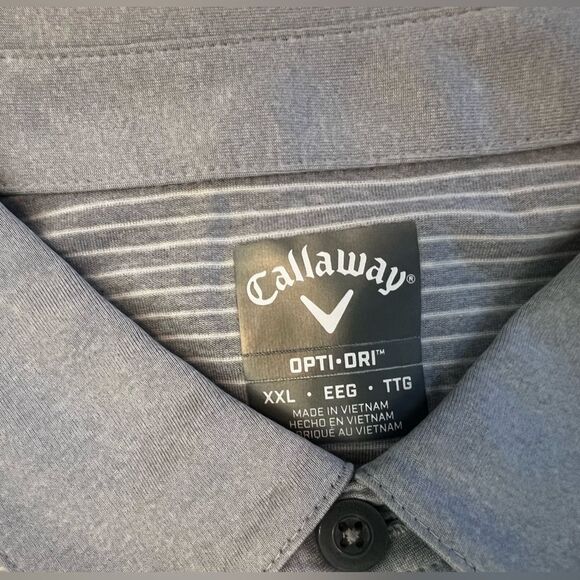 NWT Callaway Opti-Dri Performance Golf Shirt  Size XXL  Light Grey Moisture Wick - Picture 4 of 9
